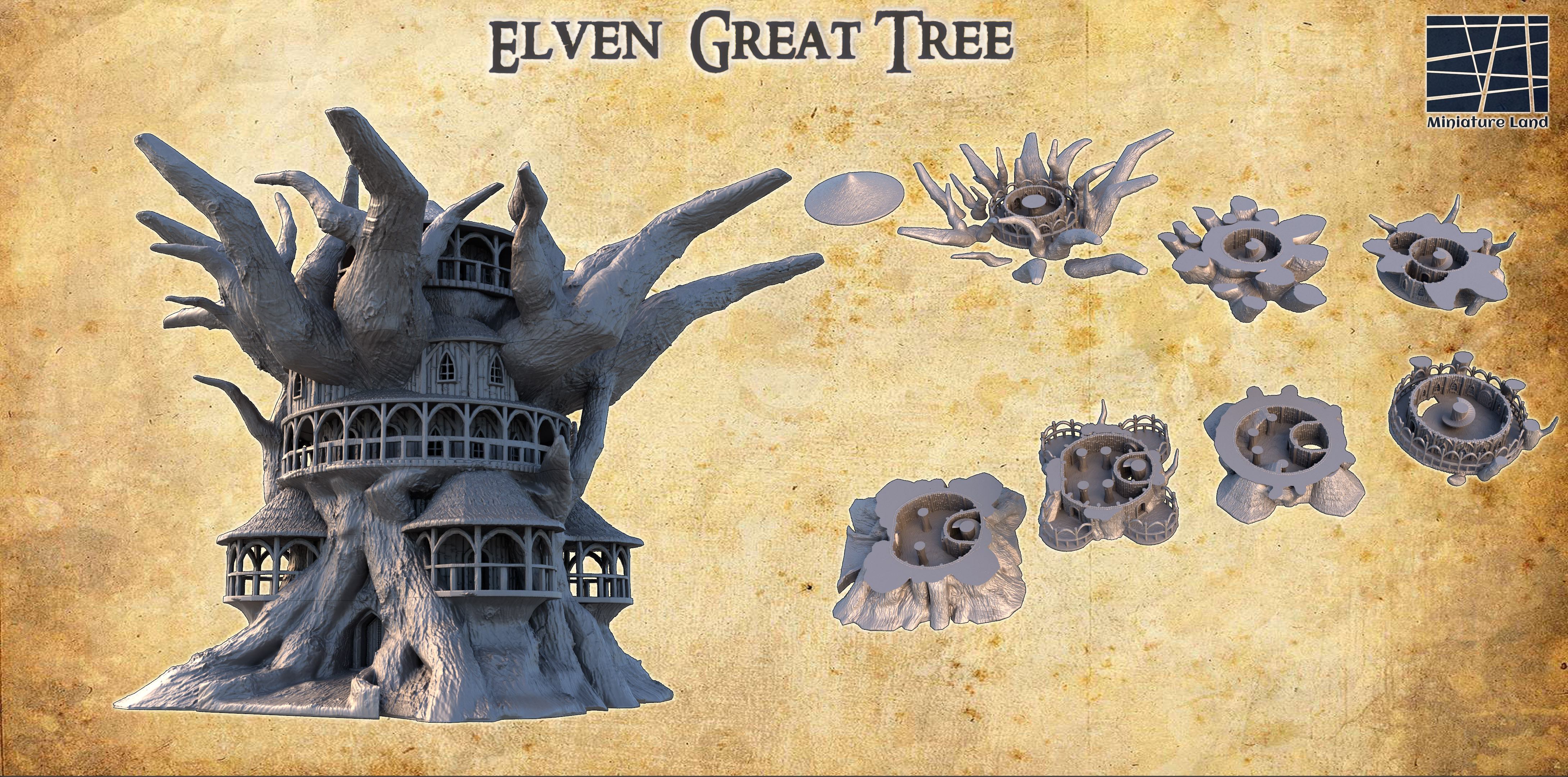 Elven Great Tree - Tabletop Terrain - 28 MM